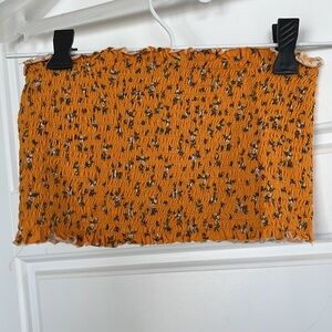 Garage - floral yellow scrunch/smocked tube top